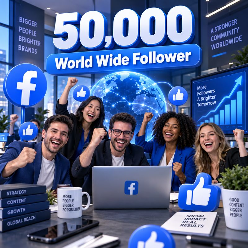 50,000 World Wide Follower
