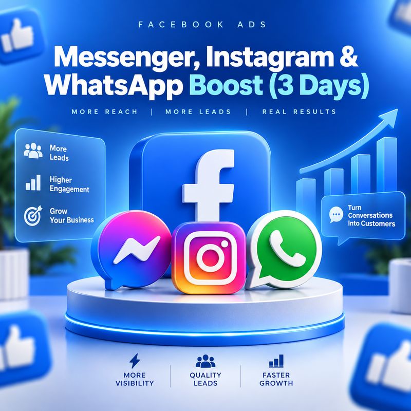Messenger, Instagram & WhatsApp — $10 Boost (3 Days)